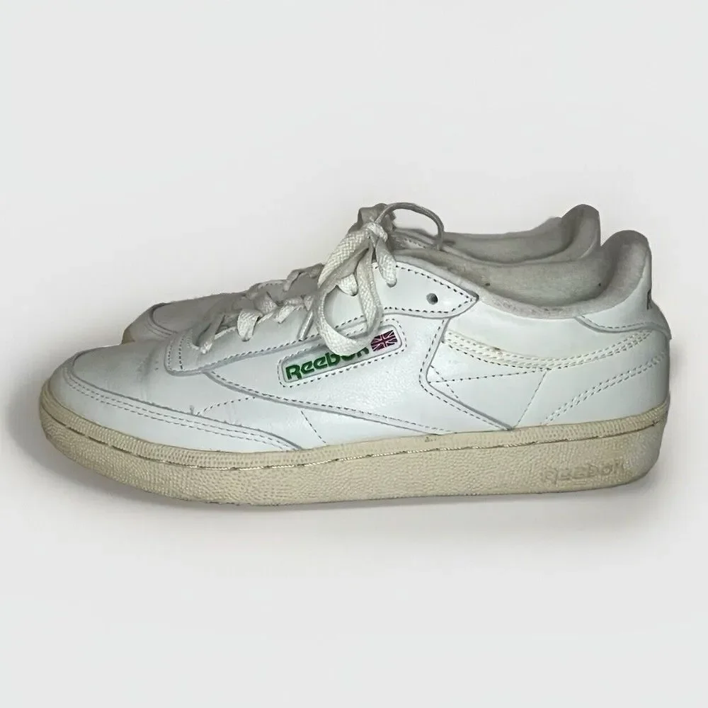 Reebok Classic Club‎ C 85 Vintage Chalk & Green Retro Sneaker Size 9.5 BS8242